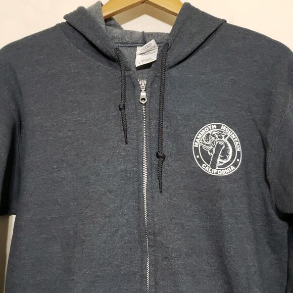 Mammoth Mountain Zip Up Hoodie Jacket Wooly California Snowboard Gray Mens Small - Picture 4 of 10